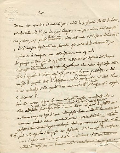Lettera di Manno a Vittorio Emanuele II